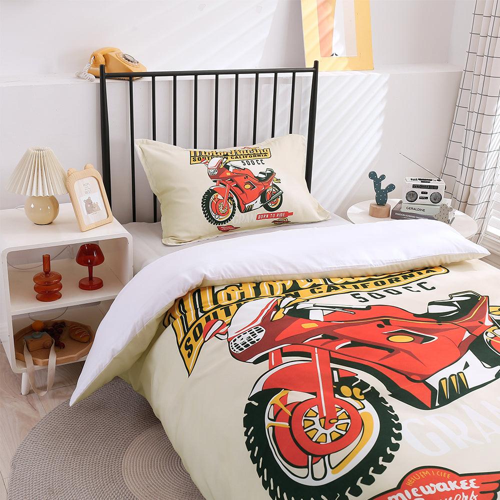 3D Cartoon Motorcycle Quilt Cover Set Bedding Set Duvet Cover Pillowcases 192