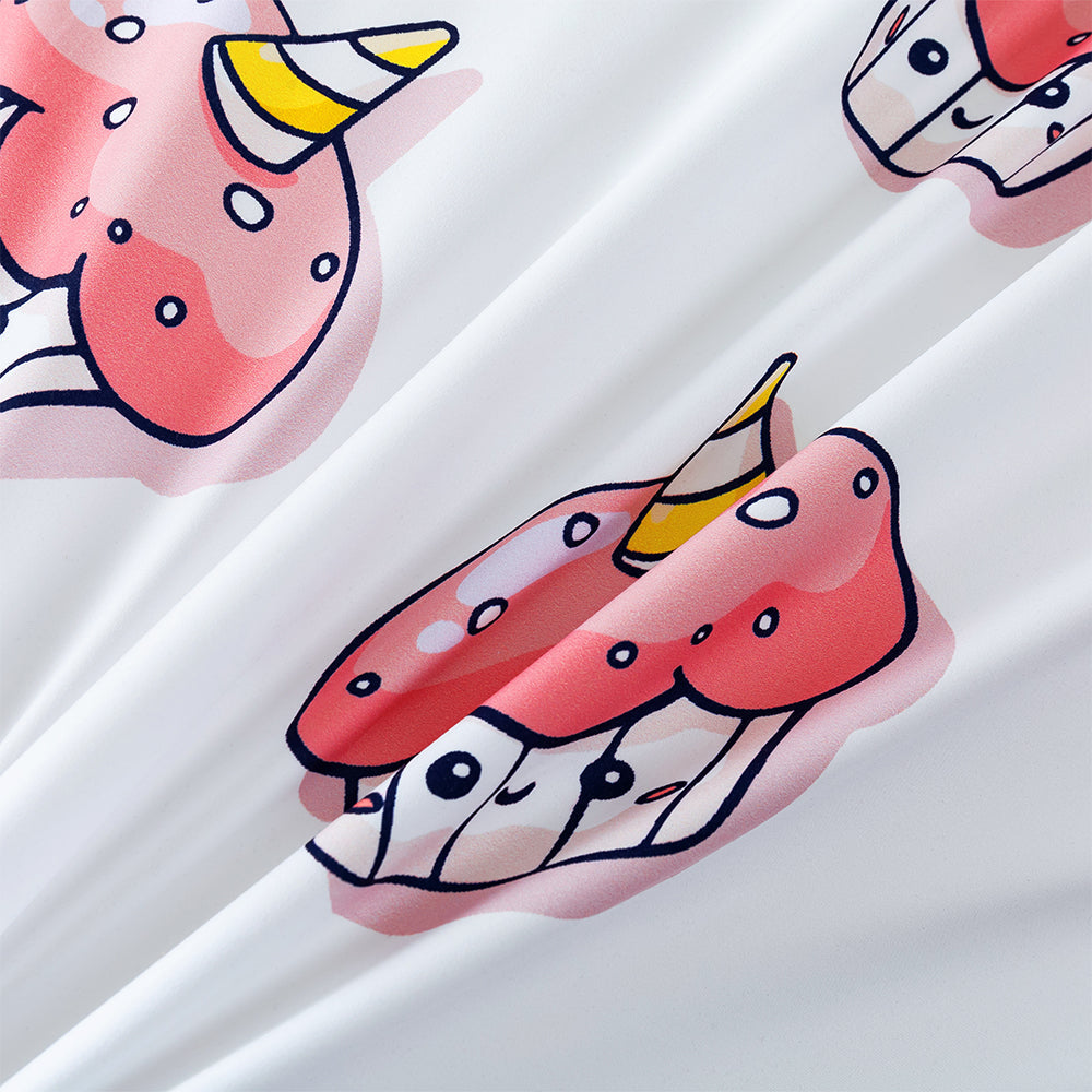 3D Cake Cookie Pattern Pink Quilt Cover Set Bedding Set Duvet Cover Pillowcases 450