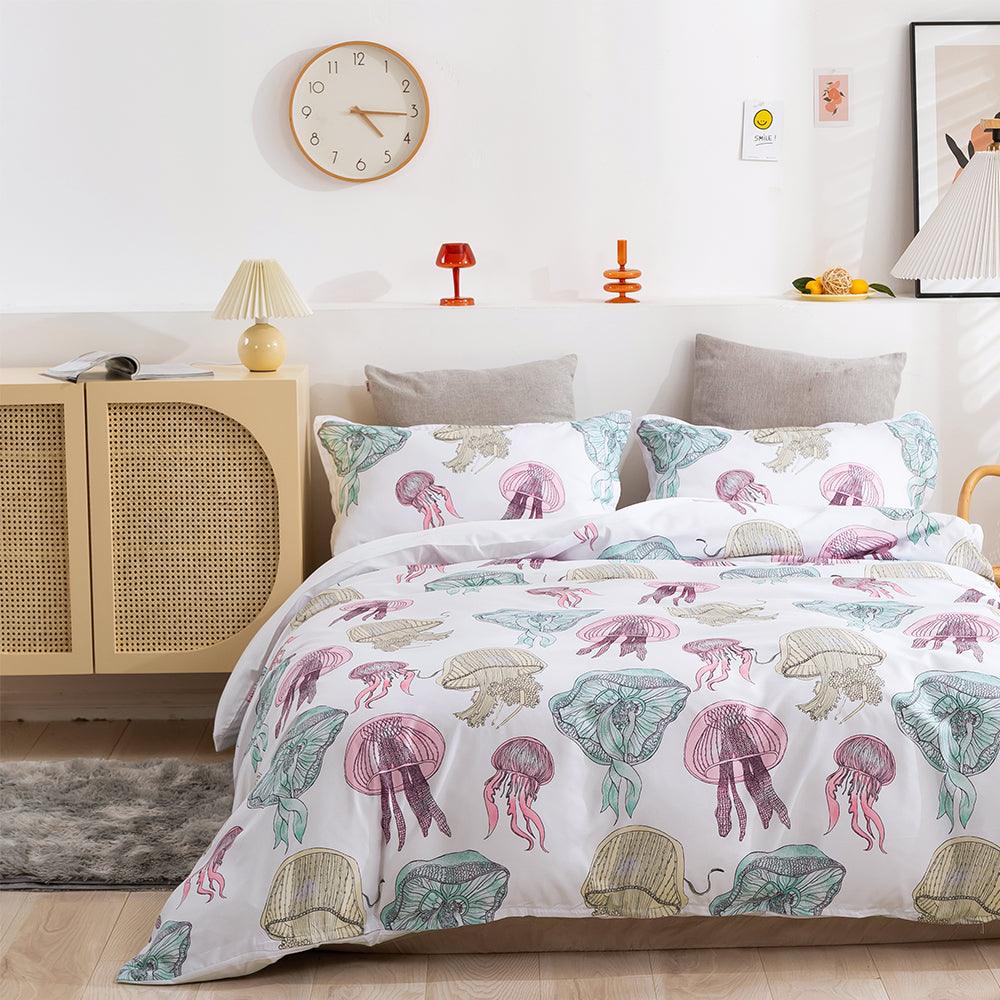 3D Cartoon Jellyfish Pattern Quilt Cover Set Bedding Set Duvet Cover Pillowcases 290