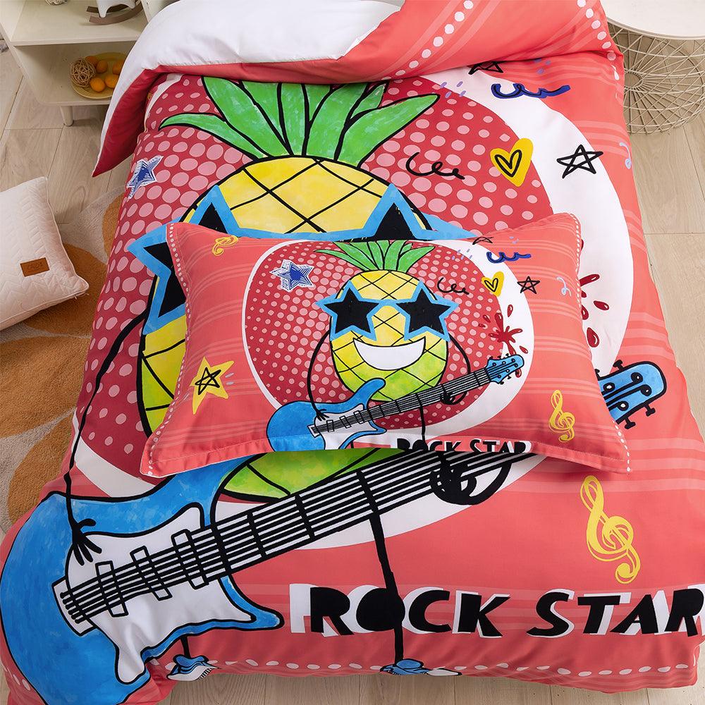 3D Cartoon Pineapple Guitar Quilt Cover Set Bedding Set Duvet Cover Pillowcases 324