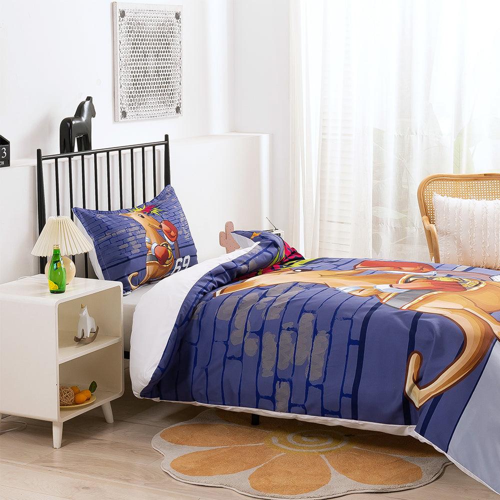 3D Cartoon Animal Kangaroo Boxing Quilt Cover Set Bedding Set Duvet Cover Pillowcases 327