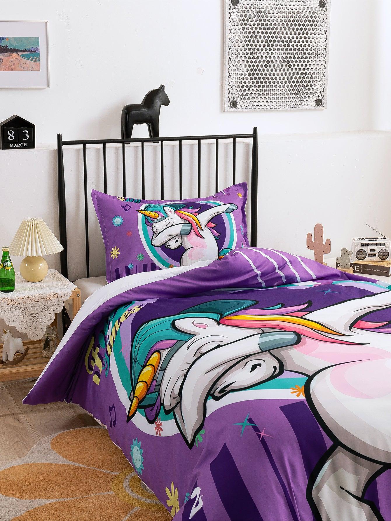 3D Cartoon Animal Unicorn Quilt Cover Set Bedding Set Duvet Cover Pillowcases 336