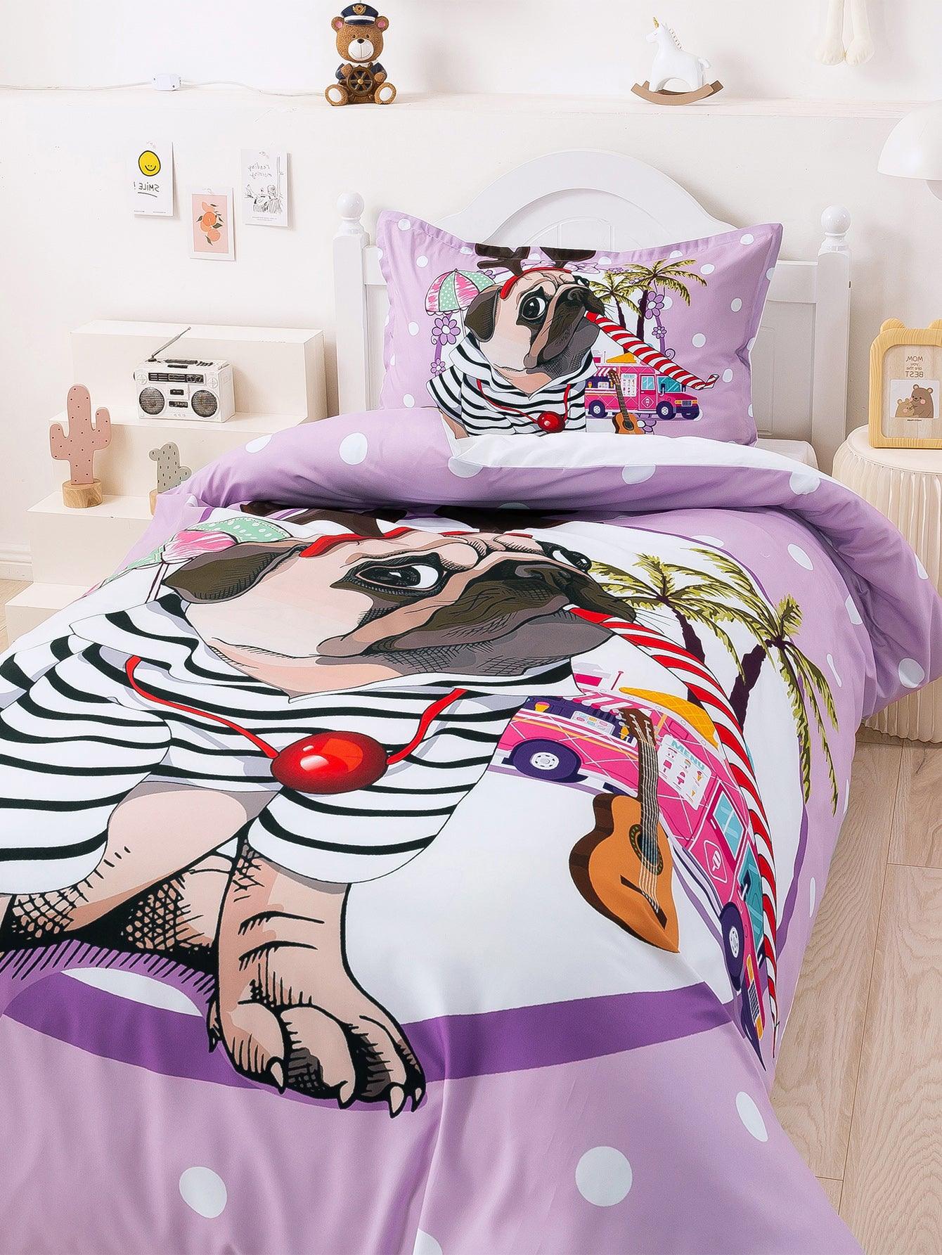 3D Cartoon Animal Dog Quilt Cover Set Bedding Set Duvet Cover Pillowcases 344