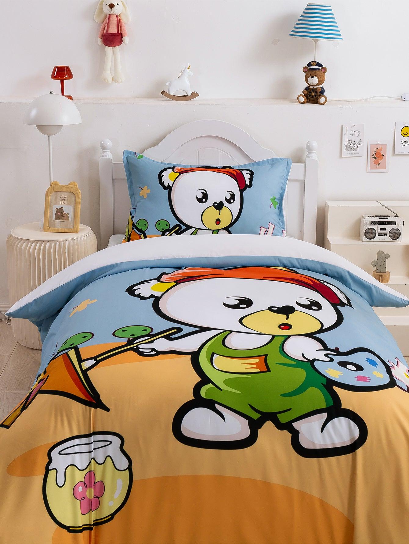 3D Cartoon Animal Bear Christmas Quilt Cover Set Bedding Set Duvet Cover Pillowcases 350