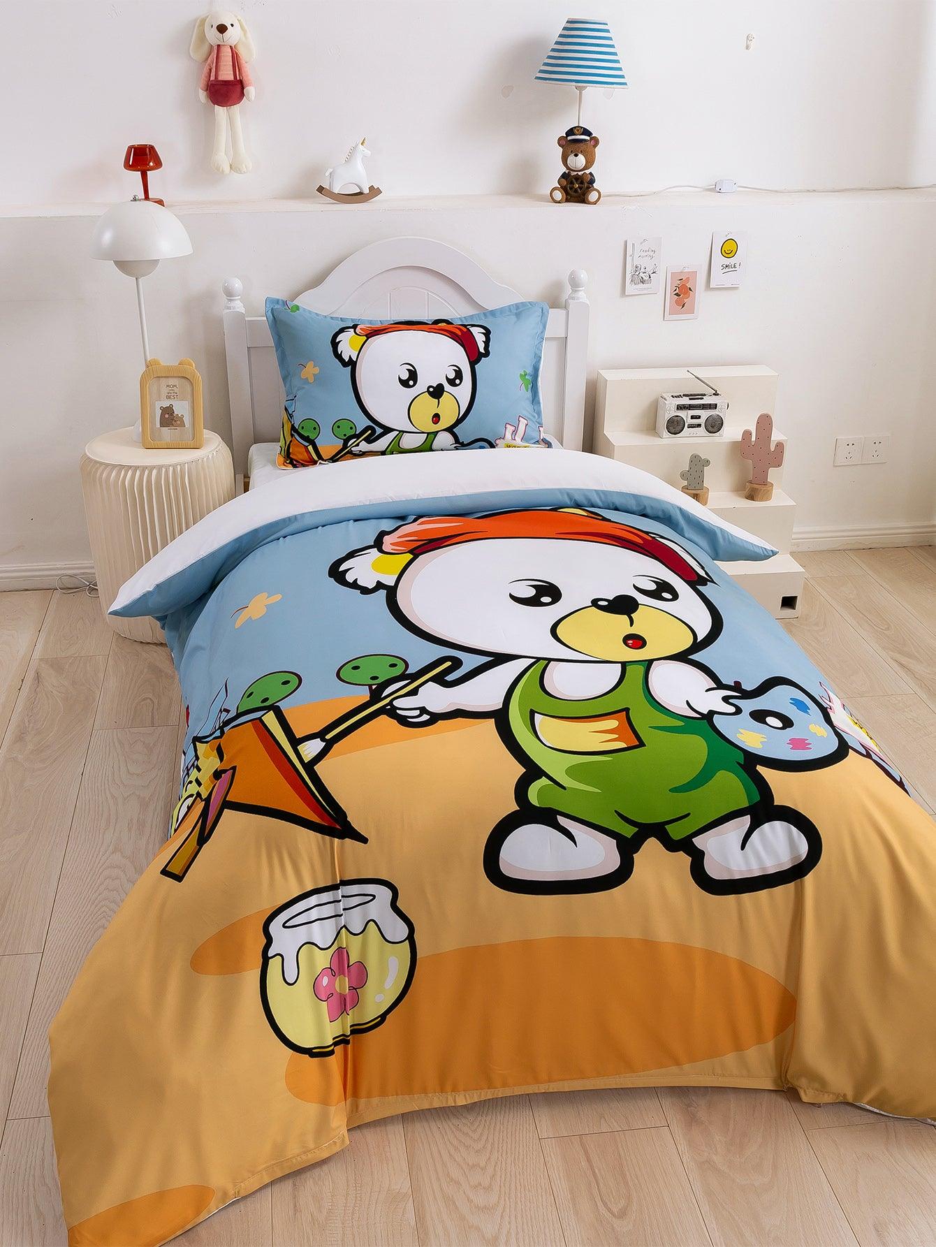 3D Cartoon Animal Bear Christmas Quilt Cover Set Bedding Set Duvet Cover Pillowcases 350