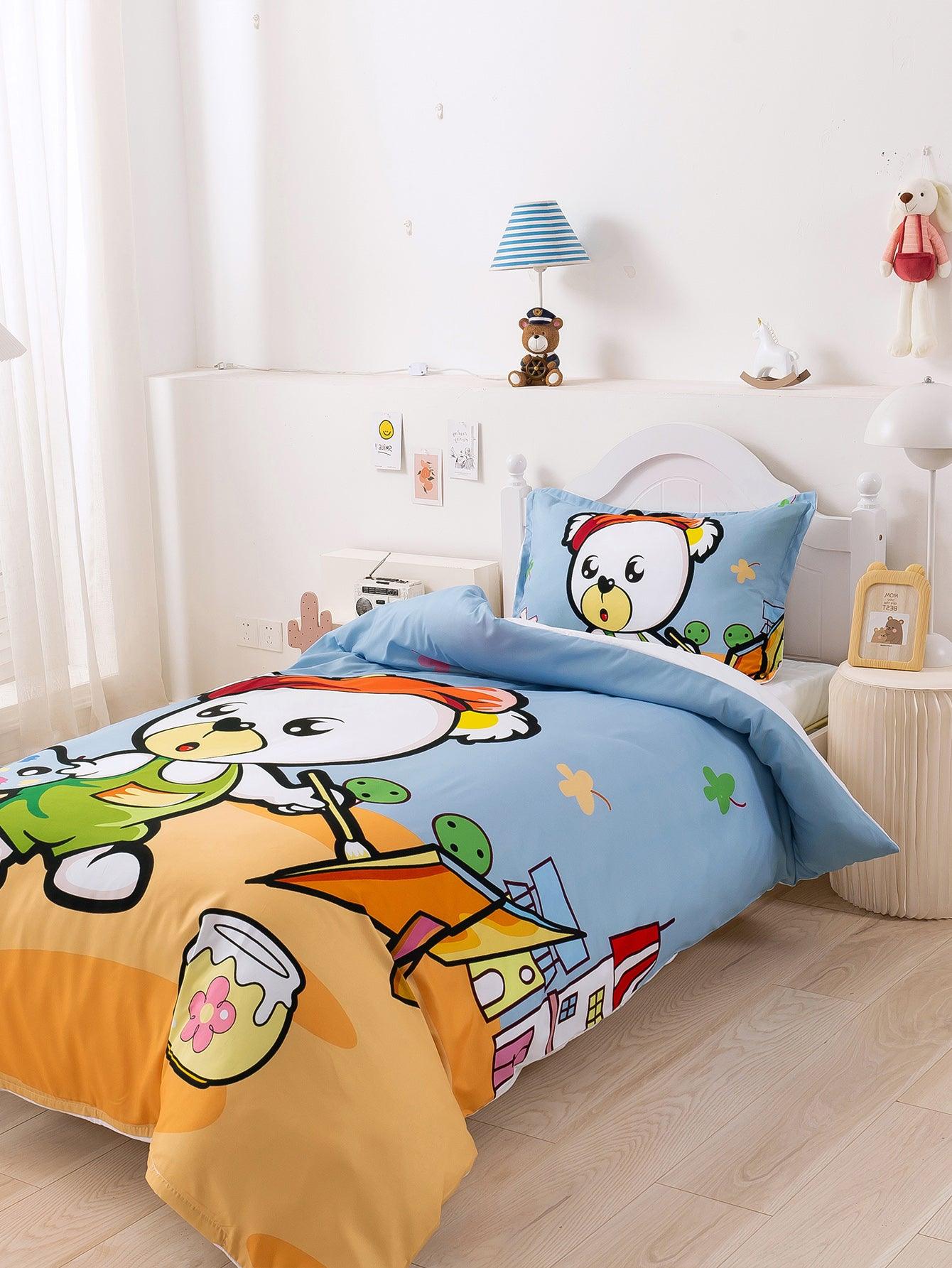 3D Cartoon Animal Bear Christmas Quilt Cover Set Bedding Set Duvet Cover Pillowcases 350