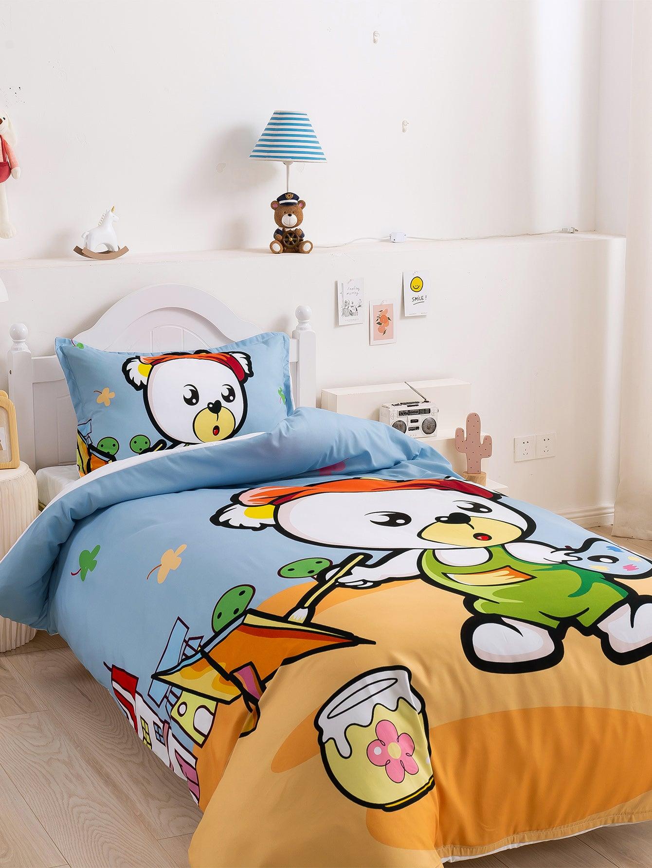 3D Cartoon Animal Bear Christmas Quilt Cover Set Bedding Set Duvet Cover Pillowcases 350