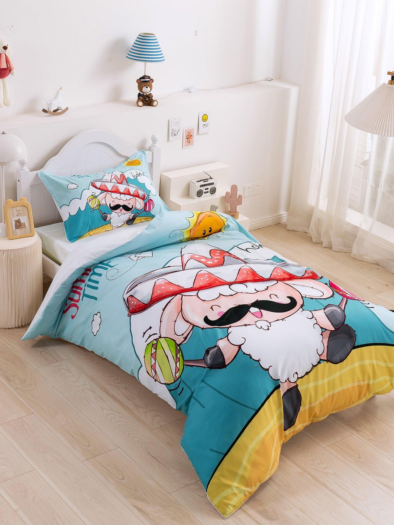 3D Cartoon Animal Sheep Quilt Cover Set Bedding Set Duvet Cover Pillowcases 348