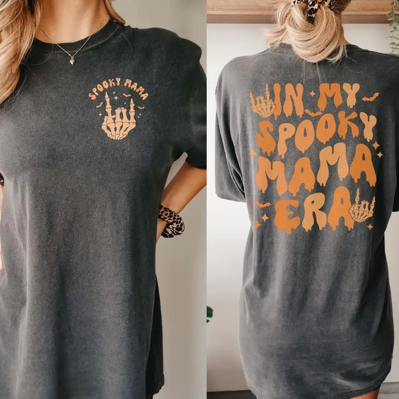 In My Spooky Mama Era Shirt Mama Halloween Shirt Gift For Expecting Spooky Mom Tee Gift For Mom Skeleton Momster T-shirt