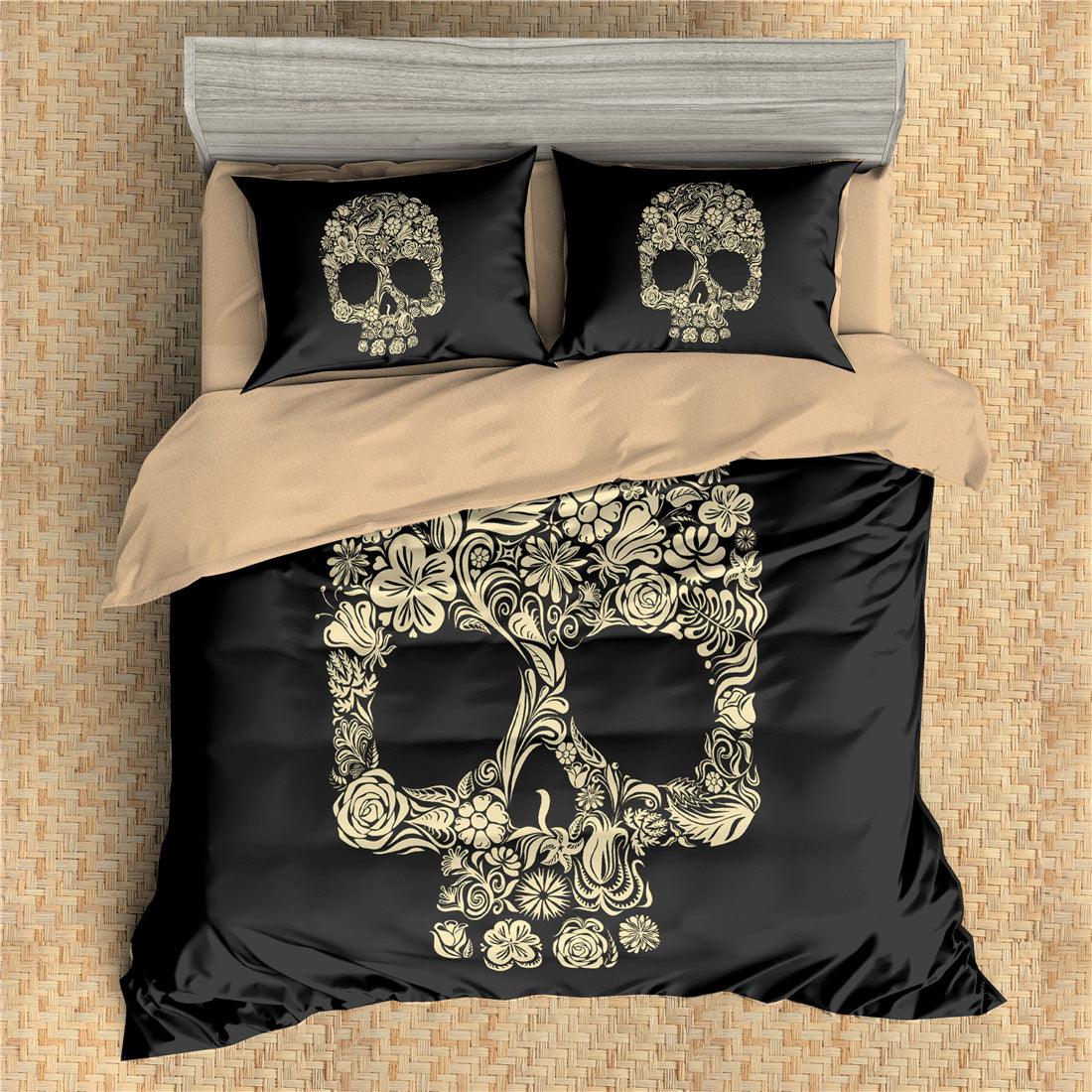 3D Black Skull Quilt Cover Set Bedding Set Pillowcases 42