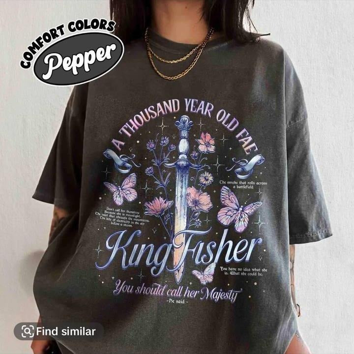 Kingfisher Fan Shirt, Quicksilver Callie Hart Shirt, Little Osha Fantasy Romance Apparel, Merch Gift For Book Lovers