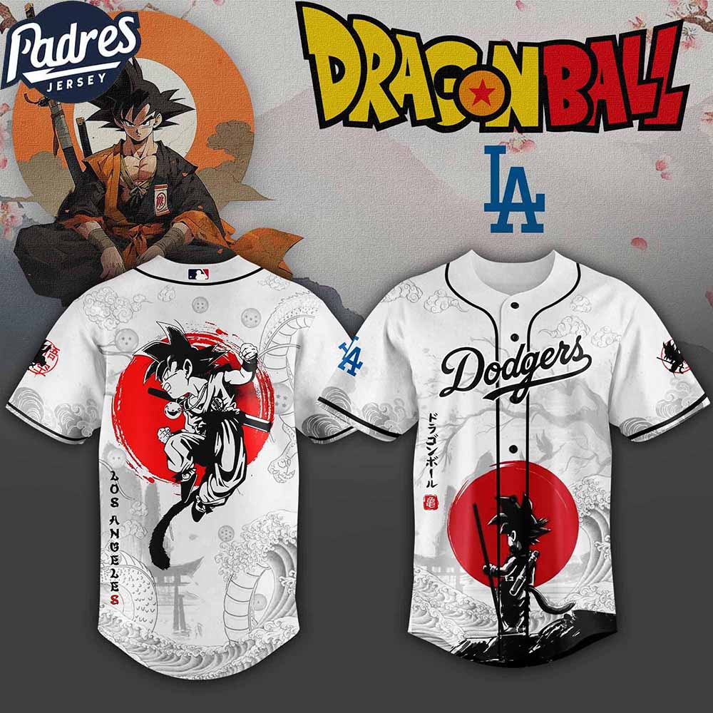 Los Angeles Dodgers MLB X Dragon Ball Custom Baseball Jersey - Padres Jersey Oasis: Elevate Your Baseball Style Game