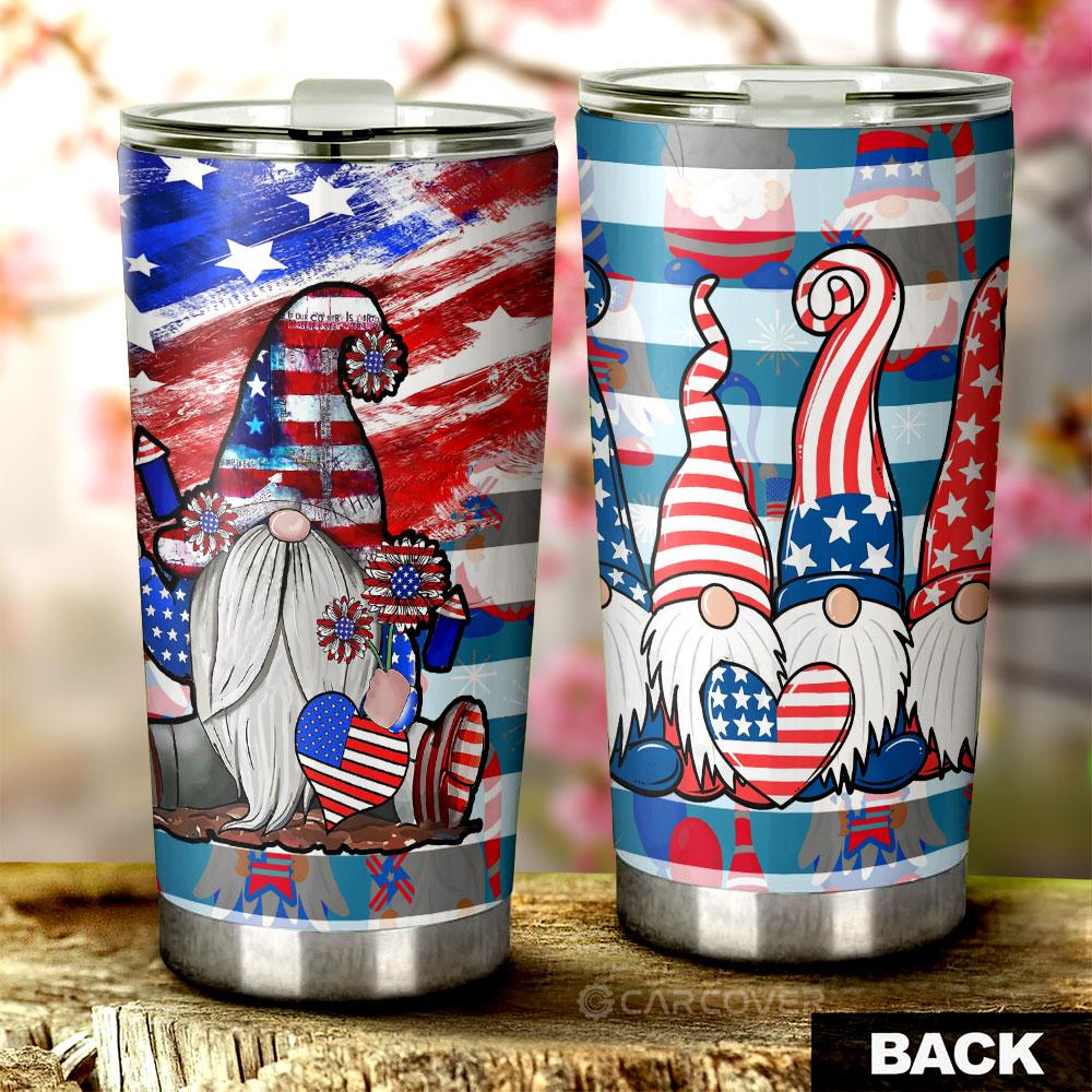 Love American Gnome Tumbler Cup Custom Christmas Car Accessories