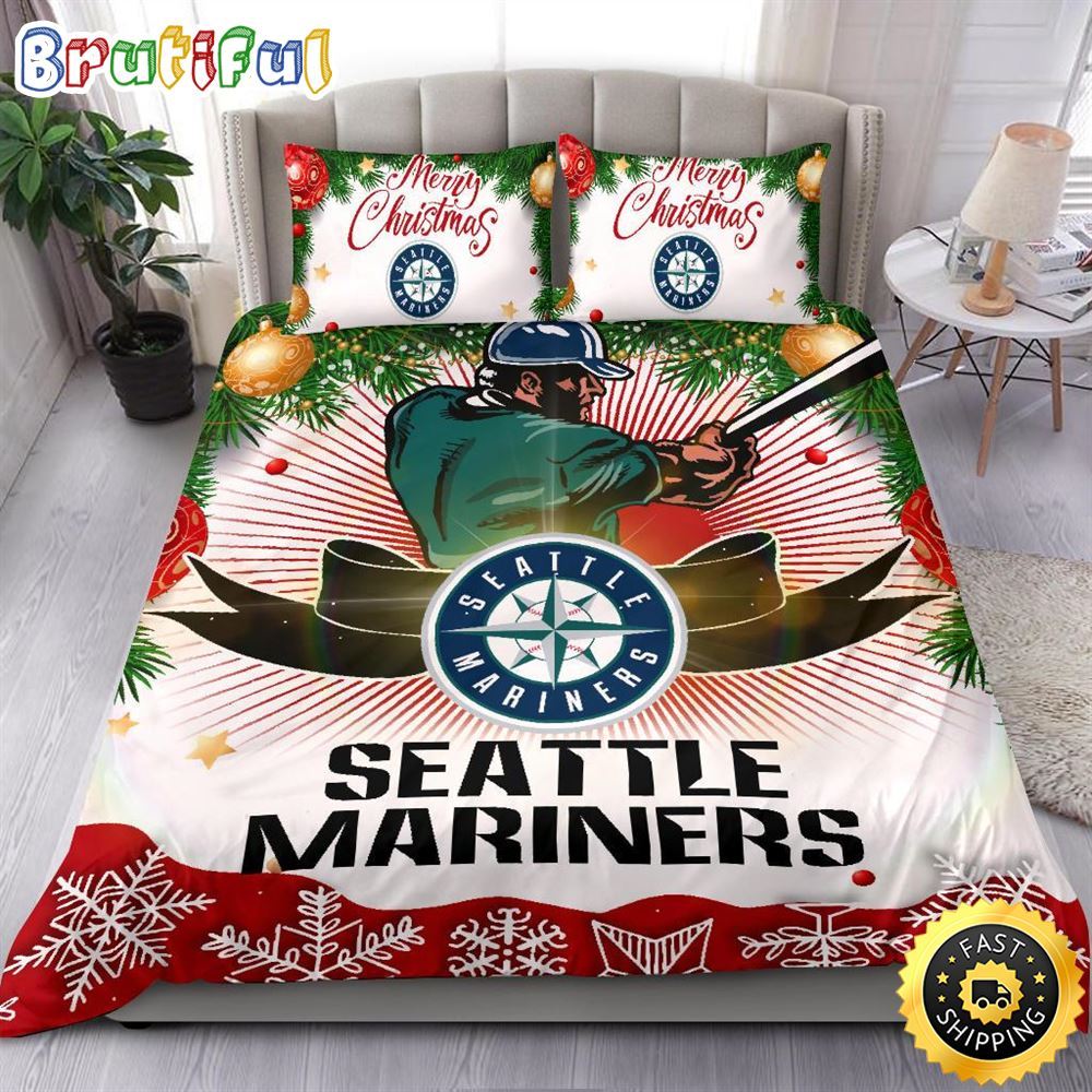 MLB Seattle Mariners Bedding Sets Merry Christmas Quilt Bedding Sets