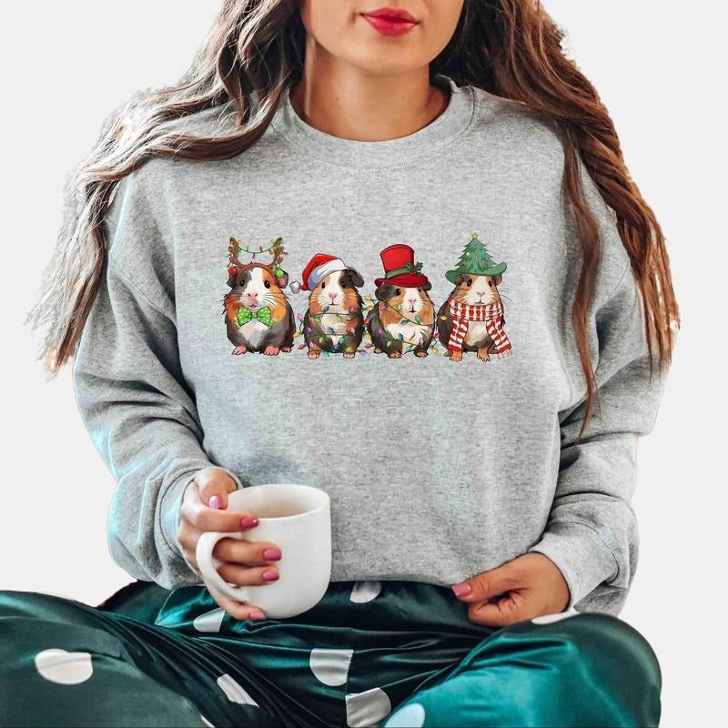 Merry Pigmas Sweatshirt, Christmas Guinea Pig Shirt, Unisex Crewneck Sweatshirt & Shirt Cotton Fabric