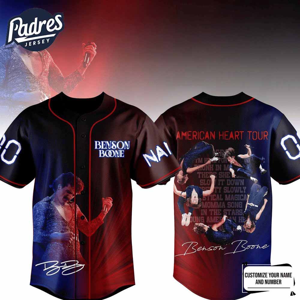 Personalized Benson Boone American Heart Tour 2025 Baseball Jersey - Padres Jersey Oasis: Elevate Your Baseball Style Game
