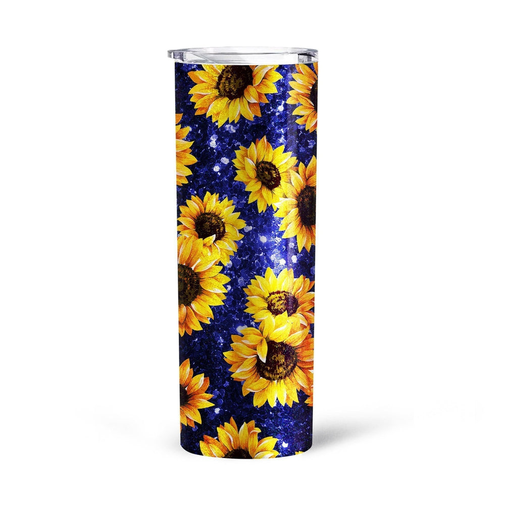 Personalized Sunflower Tall Glitter Tumbler