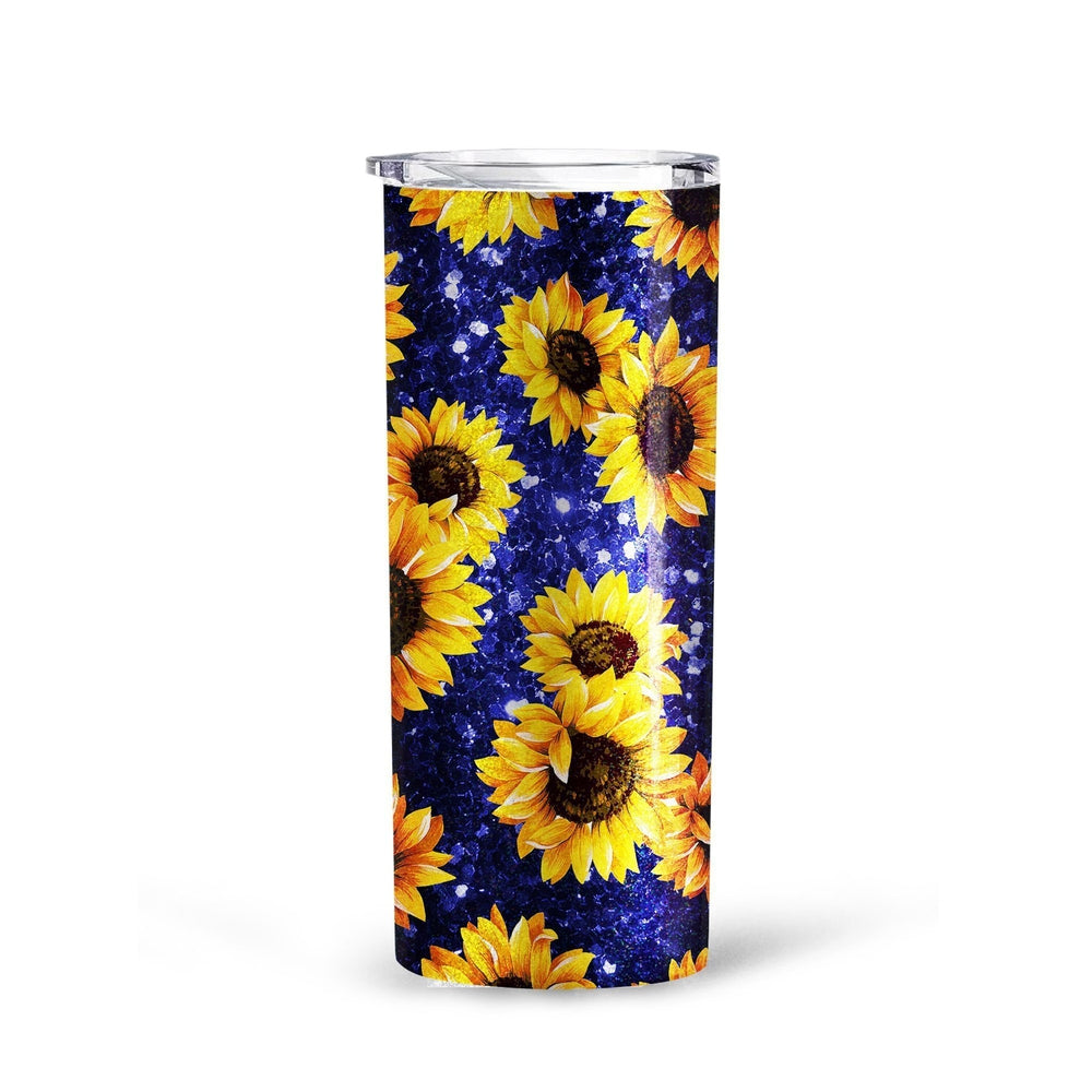 Personalized Sunflower Tall Glitter Tumbler