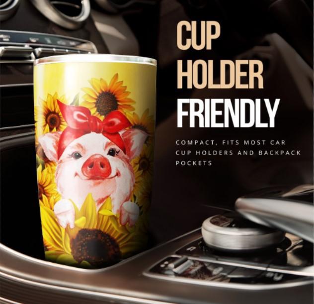 Pig Sunflower Custom Tumbler Stainless Steel