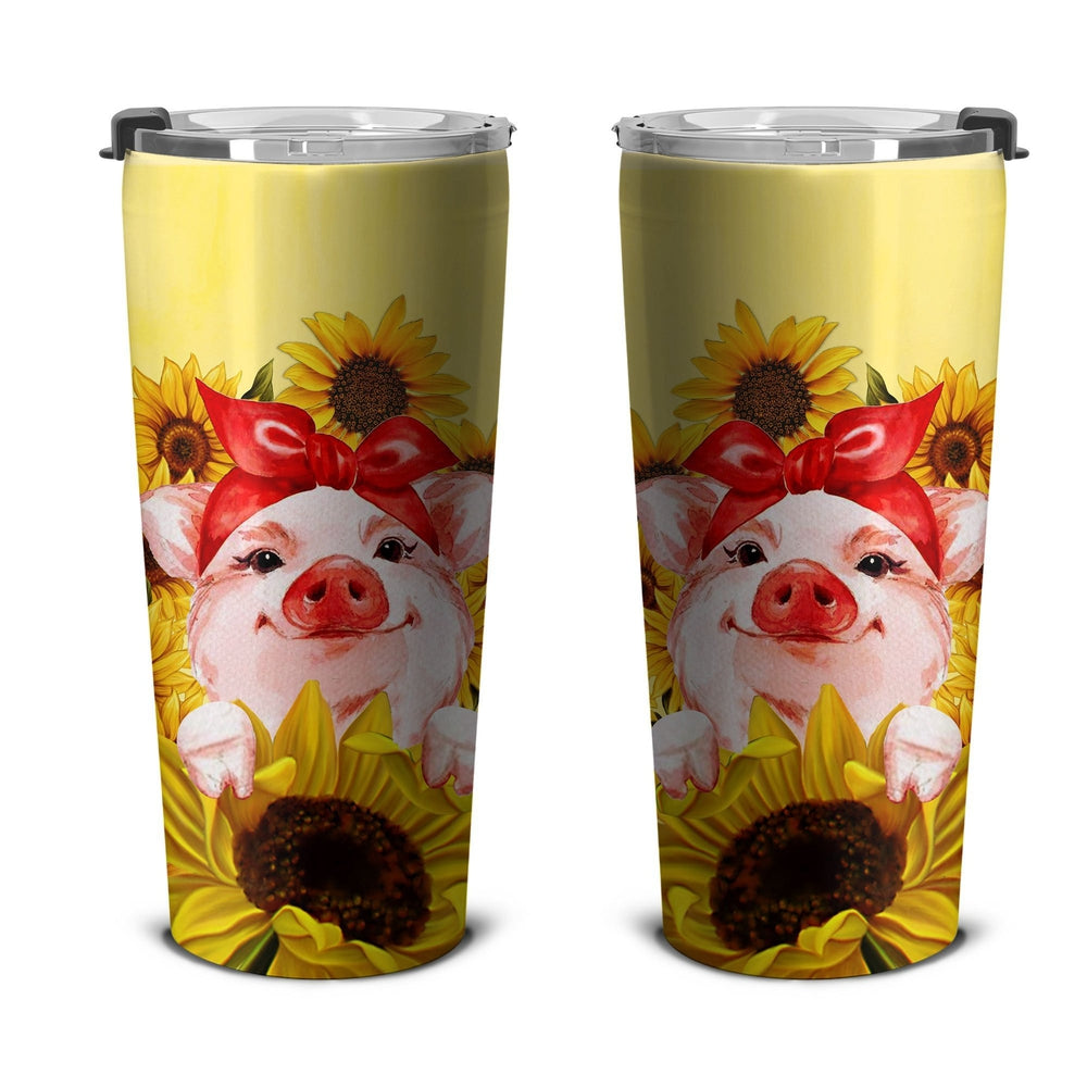 Pig Sunflower Custom Tumbler Stainless Steel