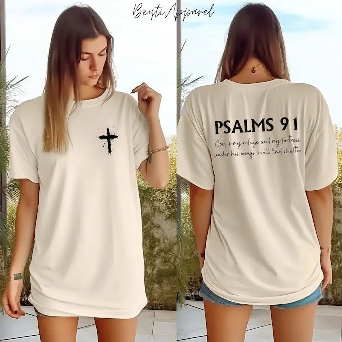 Psalms 91 Bible Verse Shirt, Double Sided Christian Shirt, Faith Shirt, Gift For Christian Mom, Women Religious Shirt, Jesus Lover Tee T-shirt, sweater and Hoodie