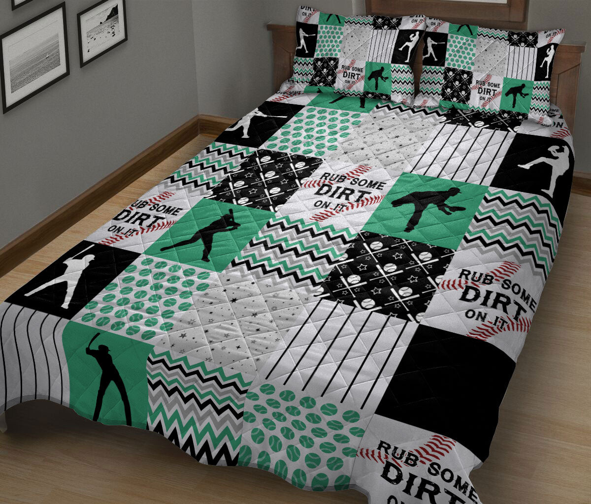 Baseball Quilt Set, Baseball Patchwork Quilt Blanket With Pillowcases, Quilt Bedding Set, Sports Gifts
