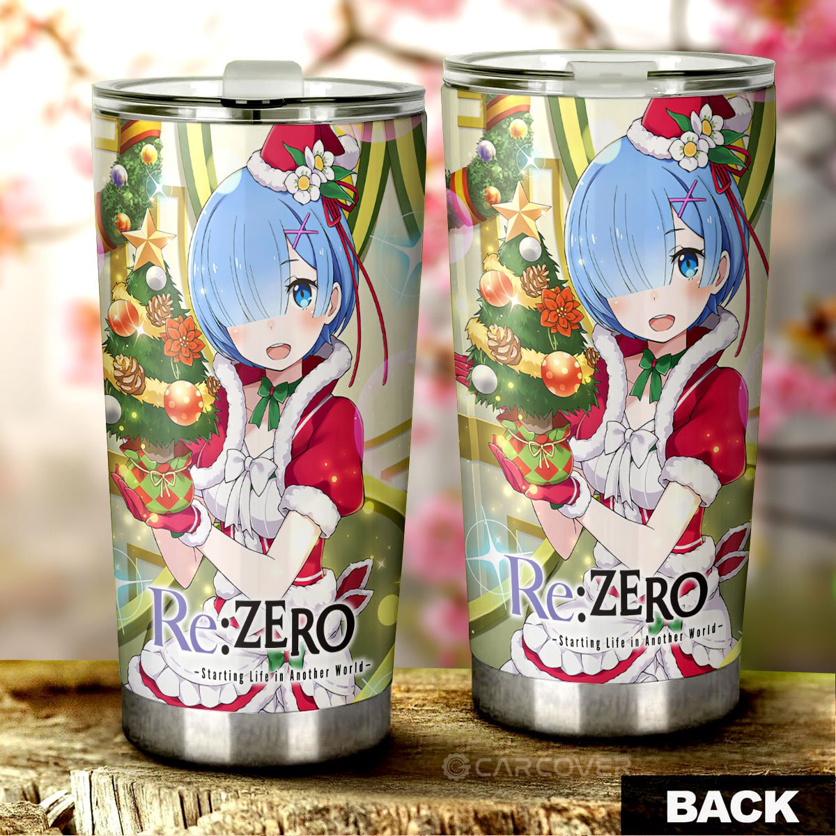 Re:Zero Rem Tumbler Cup Custom Christmas Anime Car Accessories