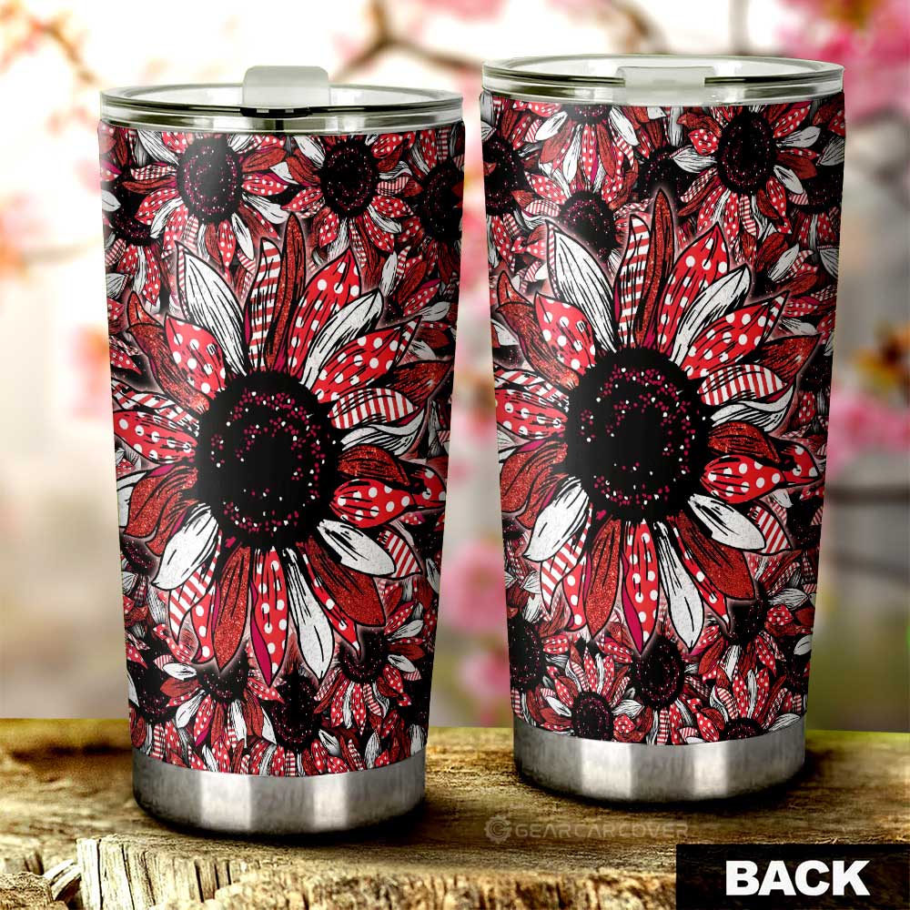 Red Sunflower Tumbler Cup Custom Car Accessories
