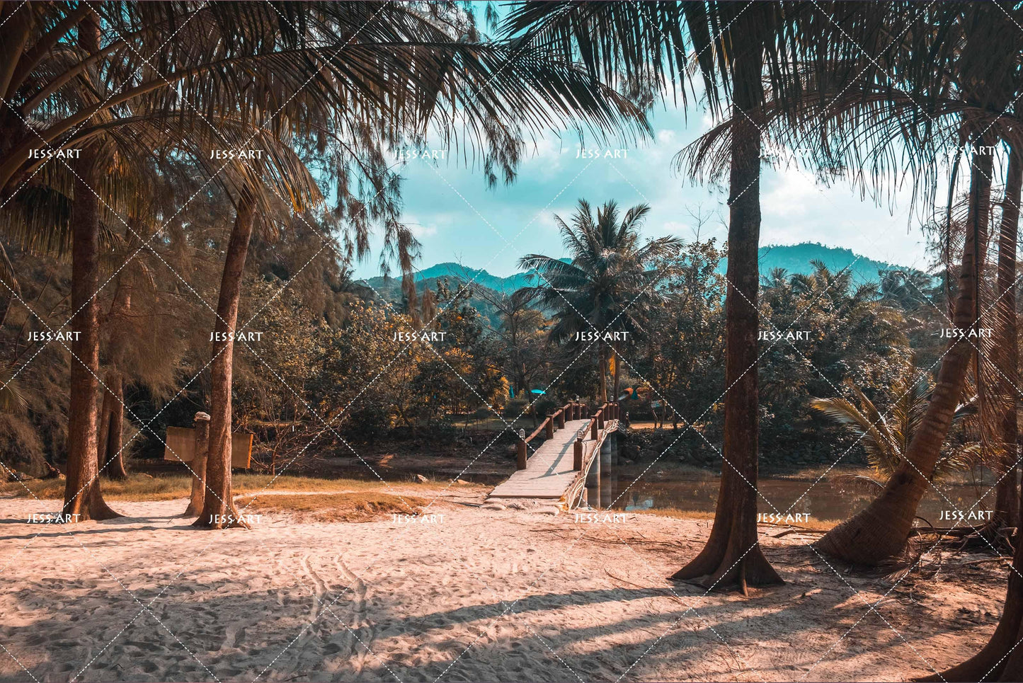 3D Bridge Forest Trees Tropical Quilt Cover Set Bedding Set Pillowcases 60