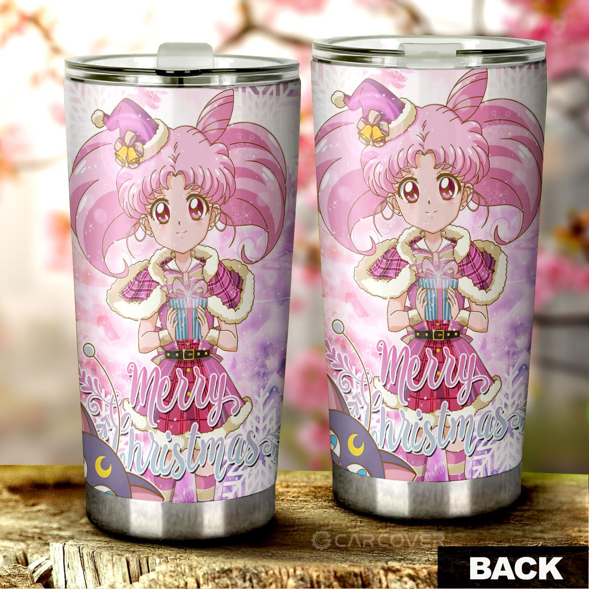 Sailor Chibi Moon Merry Christmas Tumbler Cup Custom Anime Sailor Moon Car Accessories
