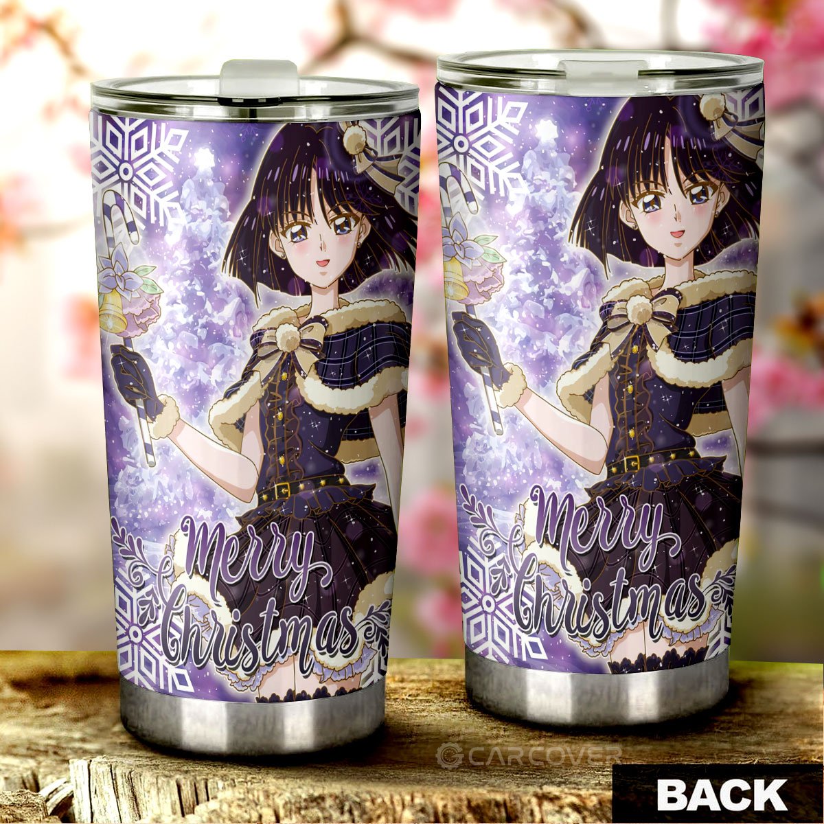 Sailor Saturn Tumbler Cup Custom Sailor Moon Anime Car Accessories Merry Christmas