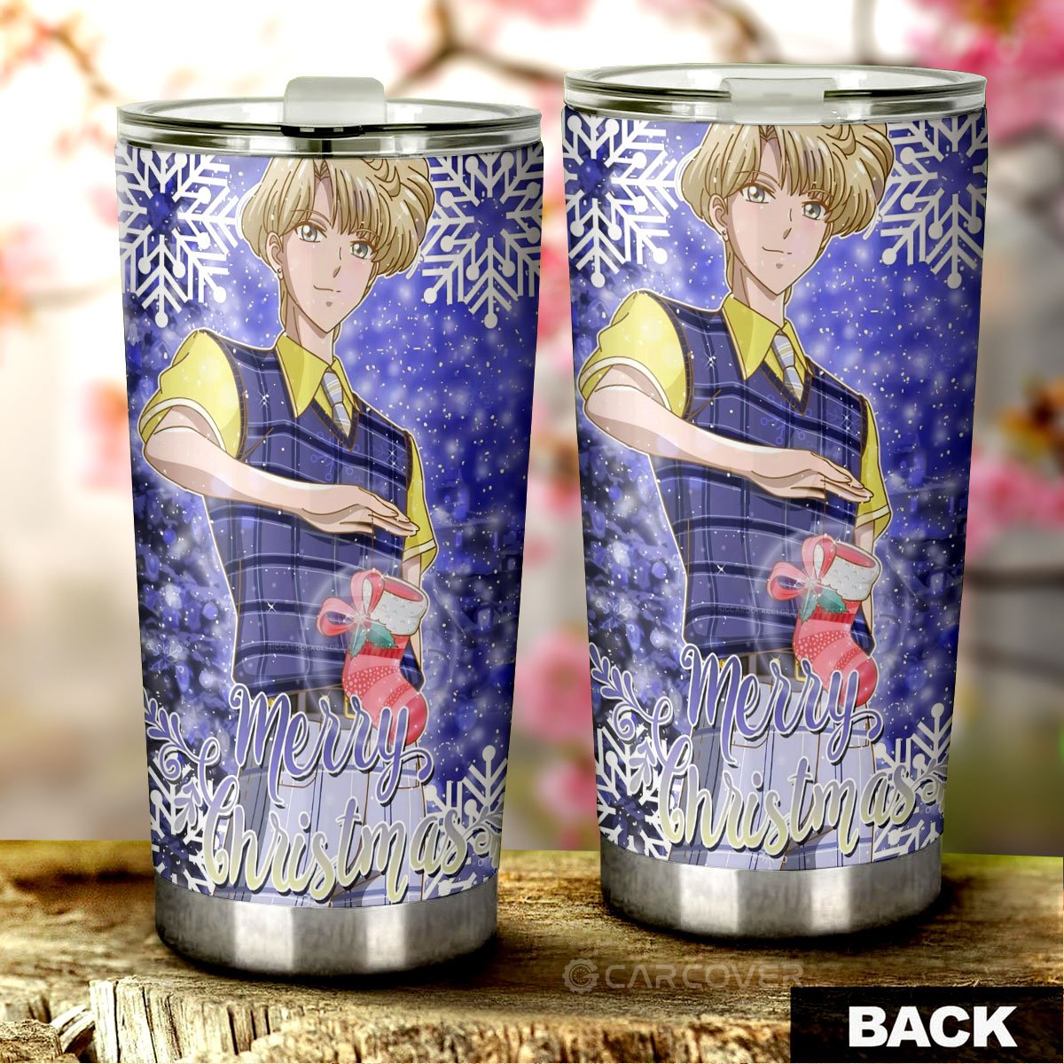 Sailor Uranus Tumbler Cup Custom Sailor Moon Anime Car Accessories Merry Christmas