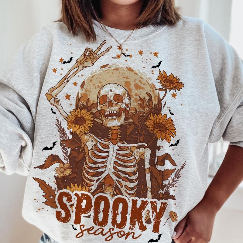 Spooky Season Halloween Design | Retro Halloween | Trending Skeleton | Spooky Fall | Spooky Skull | Fall Skeleton Print