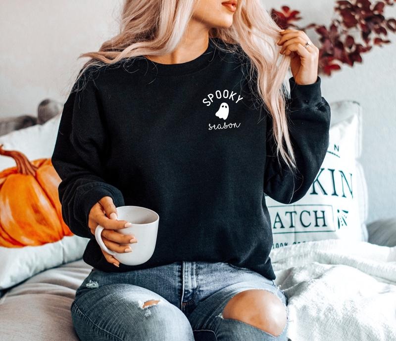 Spooky Season Sweatshirt, Ghost Halloween Crewneck Sweatshirt, Spooky Sweatshirt, Halloween Ghost Shirt, Fall Halloween Shirt, Cute Ghost Shirt, Autumn Shirt