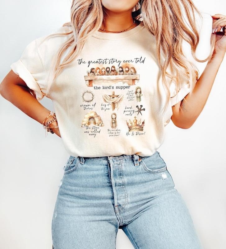 The Greatest Story Ever Told Tshirt, Jesus Sweatshirt, Christian Easter Shirt, Jesus Easter Tee, He Is Risen Crewneck, Easter Day Gift