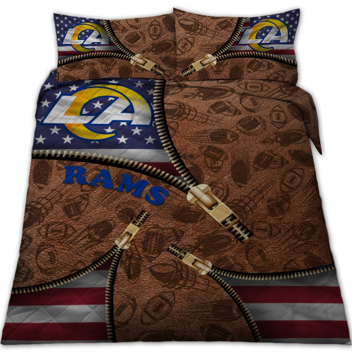 NFL Los Angeles Rams American Flag Bedding Set