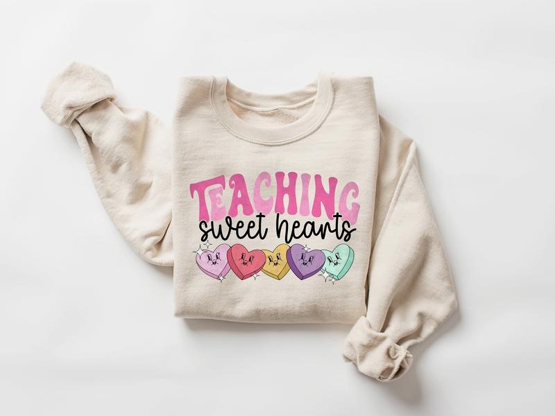 Valentines Day Teacher Sweatshirt, Teacher Lover Gift, Teaching Sweethearts Teacher Sweatshirt, Teacher Valentines Day Gift, Love Teacher Shirt, Valentines Day Shirt For Teacher, Teacher Sweatshirt