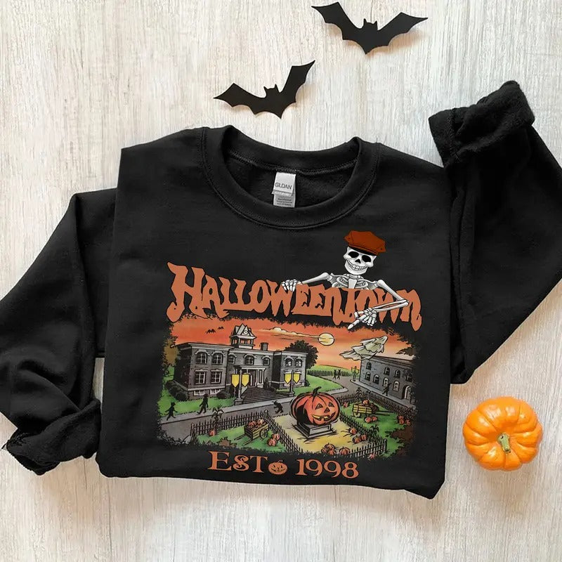 Vintage Halloweentown Sweatshirt, HalloweenTown 1998 Sweatshirt, Halloween Party, Halloween Town Fall Sweatshirt, Fall Pumpkin Sweatshirts, Halloweentown Sweatshirts, Womenswear