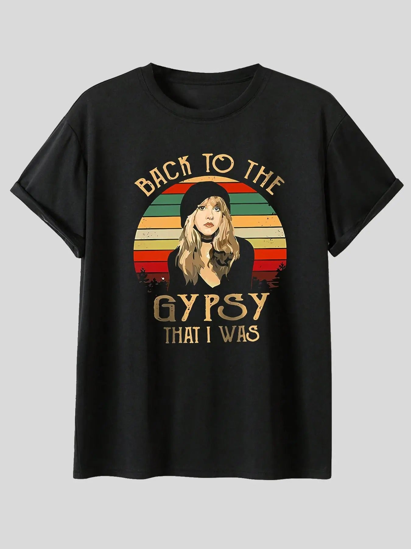 Women's Letter & Figure Print Round Neck Tee, Trendy Casual Striped Print Short Sleeve Crew Neck T-shirt for Daily Wear, Ladies Summer Outfit