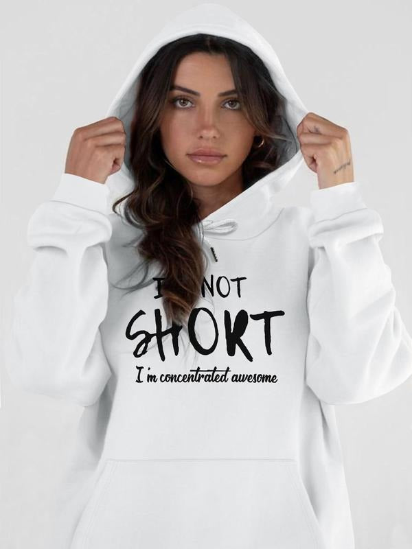 Women's Letter Print Drawstring Pocket Hoodie, Casual Long Sleeve Hooded Top for Daily Wear, Ladies Clothes for All Seasonsstyle{n002}2