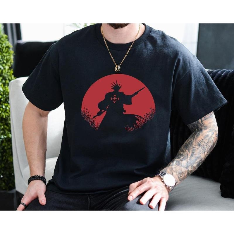 Zaraki Kenpachi Red Moon Bleach Anime Unisex T-Shirt Tee ALL SIZES Summer Shirts Menswear Top Underwear Man Tshirt Streetwear Tropical Crewneck Round Neck Casual