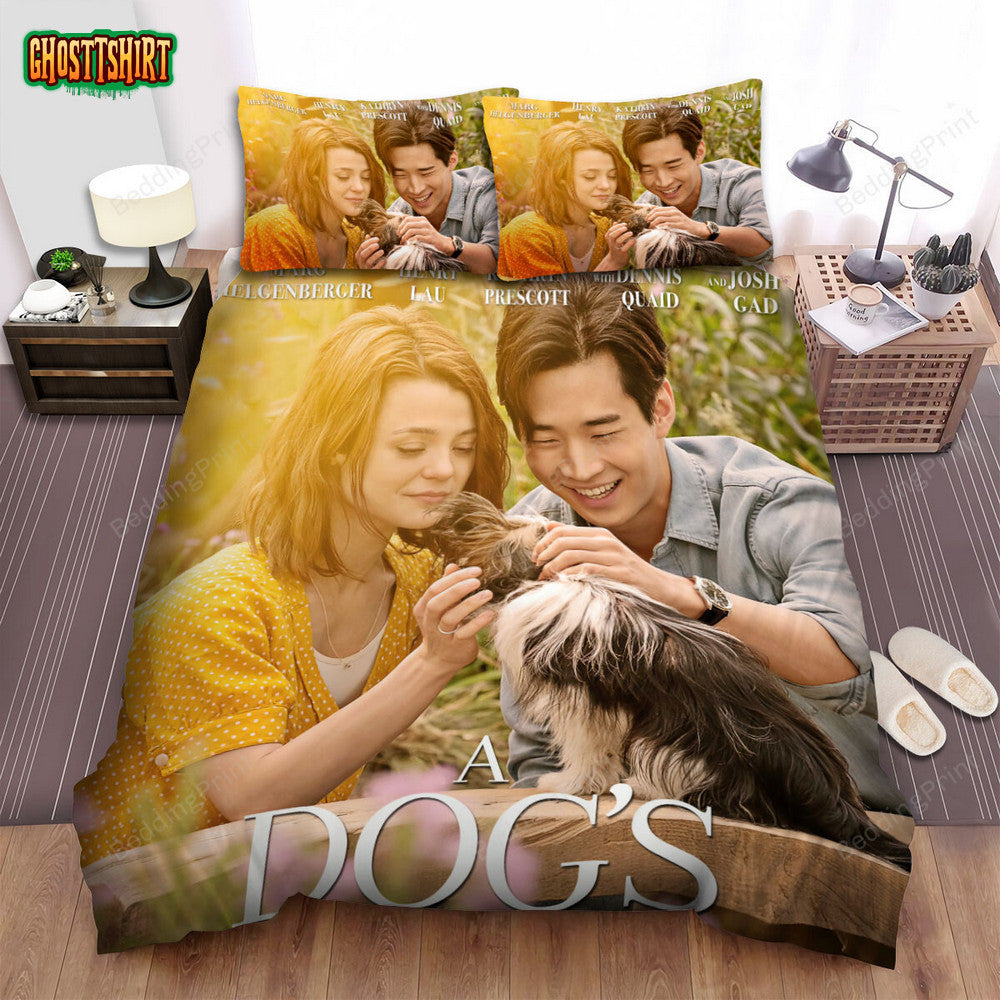 A Dog's Journey (2019) Movie Poster Fanart 2 Bed Sheets Duvet Cover Bedding Set