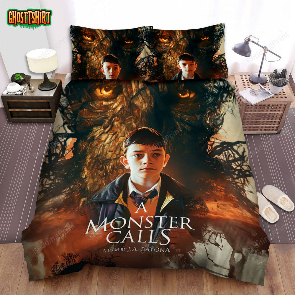 A Monster Calls Movie Poster 4 Bed Sheets Duvet Cover Bedding Set