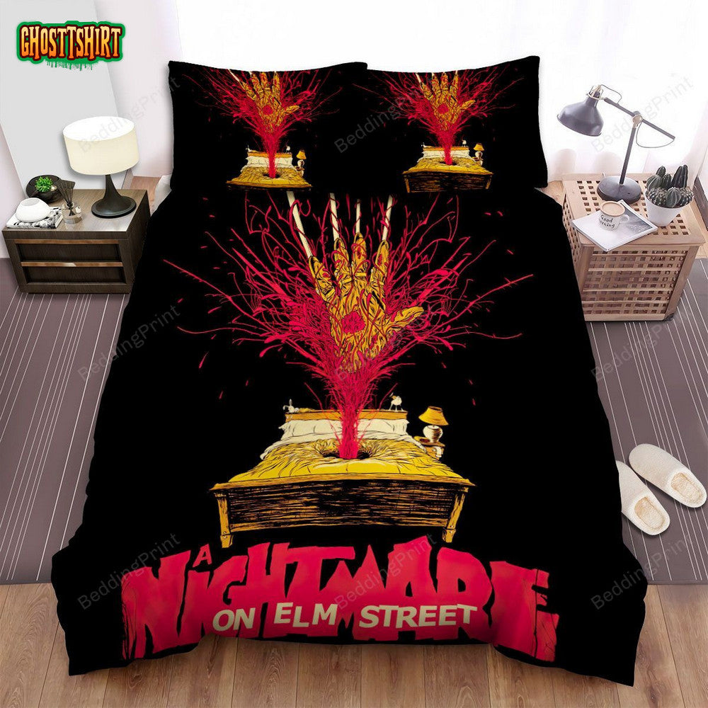 A Nightmare On Elm Street Movie Art Bed Sheets Duvet Cover Bedding Set Ver 1
