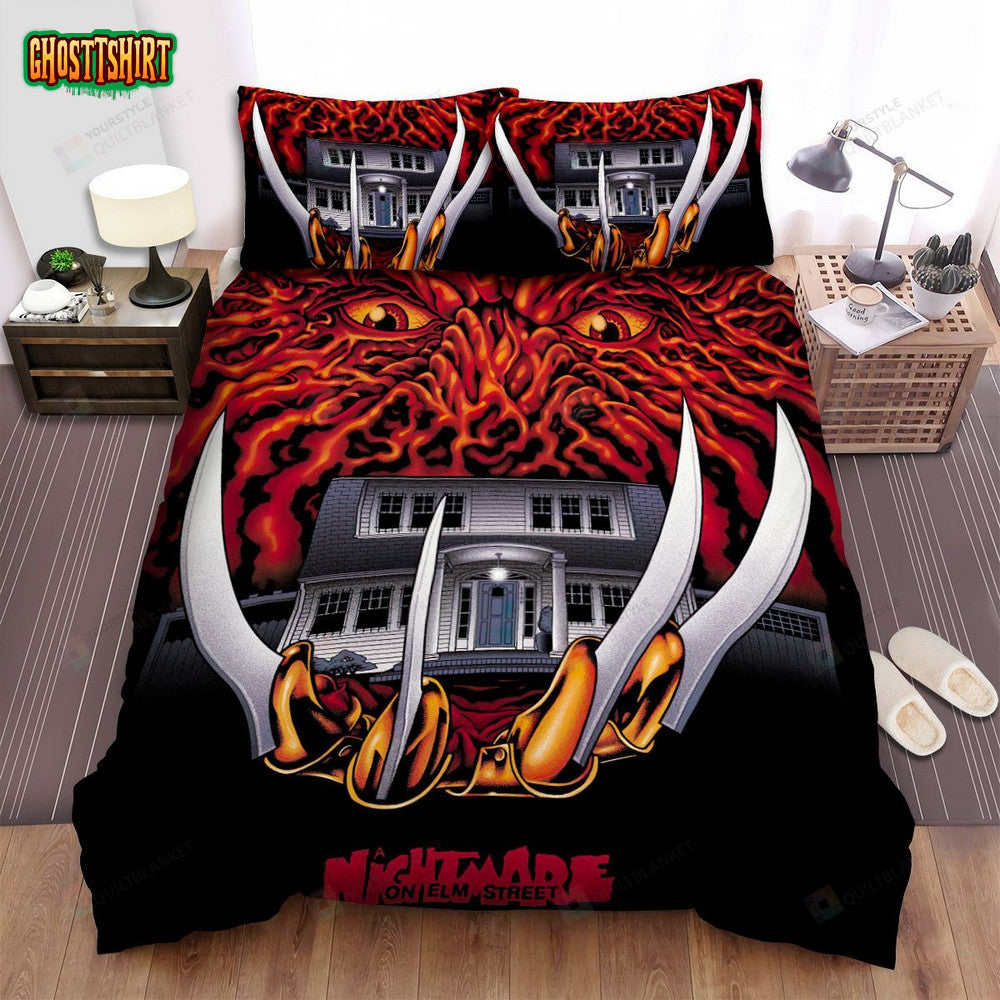 A Nightmare On Elm Street Movie Art Bed Sheets Spread Comforter Duvet Cover Bedding Set Ver 4