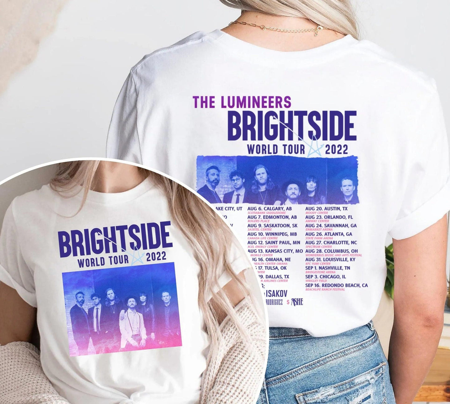 The Lumineers Brightside World Tour 2022 T-Shirt
