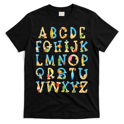 Alphabet ABC Kindergarten Teacher Summer Beach End Of School T-Shirt