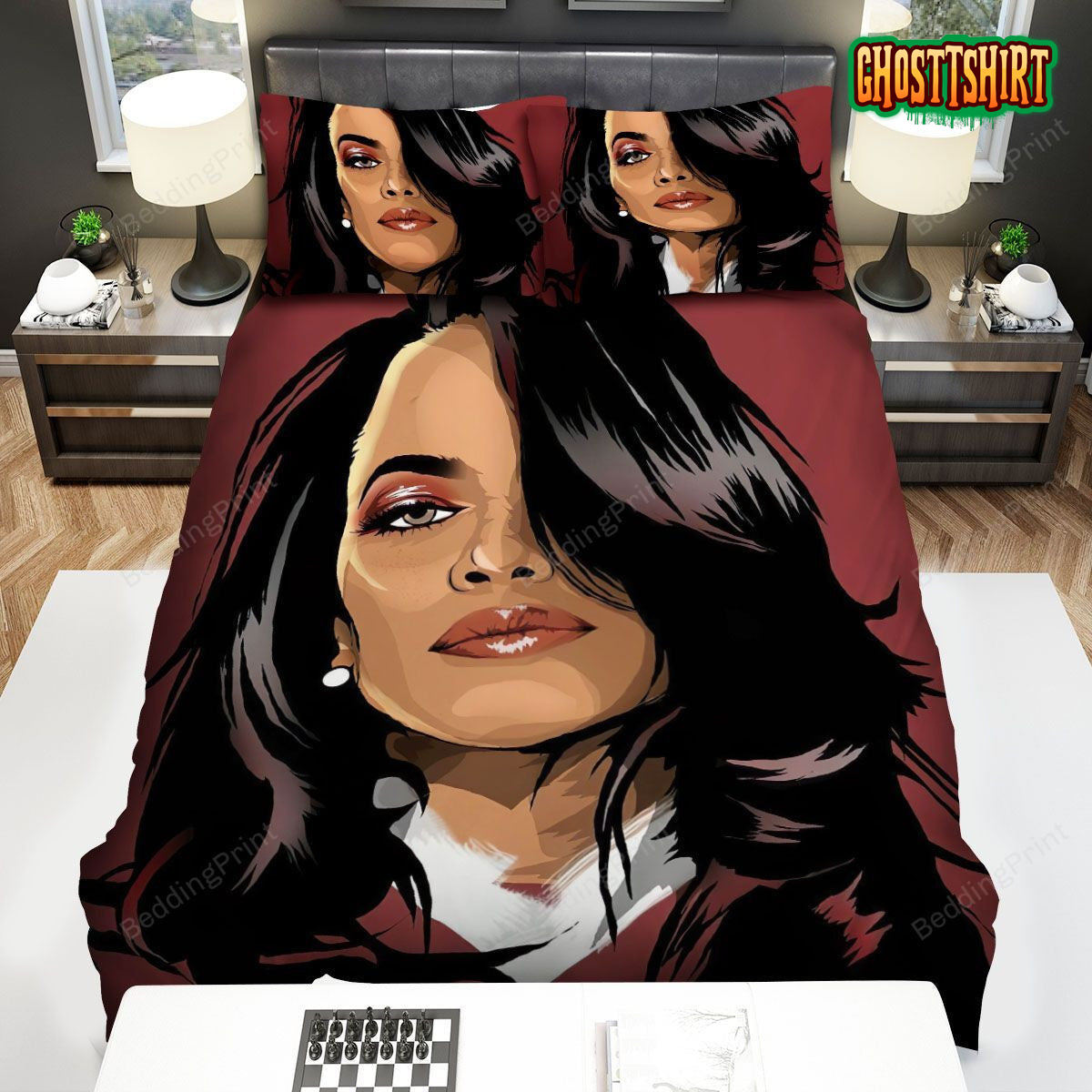 Aaliyah Singer Awesome Portrait Fan Art Bed Sheets Duvet Cover Bedding Set