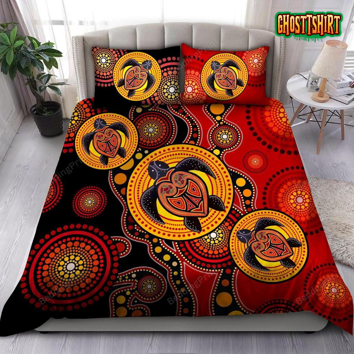 Aboriginal Australia Indigenous Turtles Duvet Cover Bedding Set