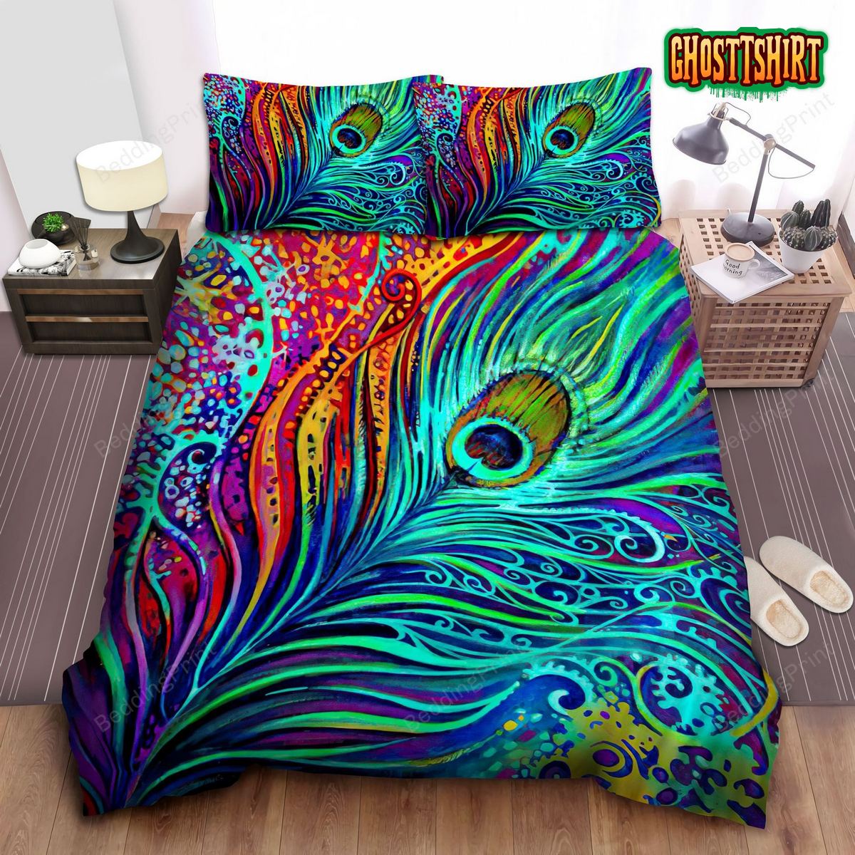 Abstract Peacock Feather Bedding Set